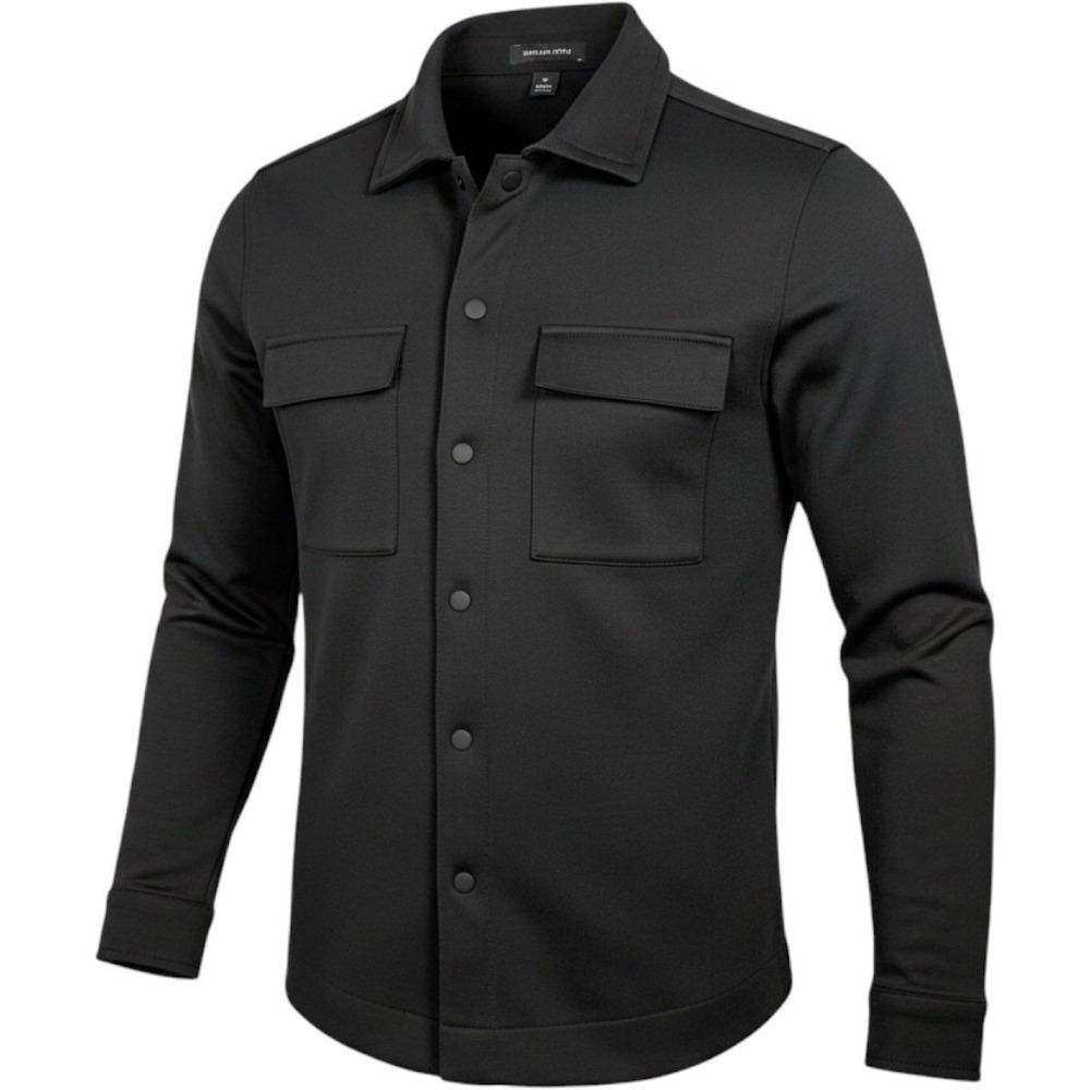 Mercer + Mettle Mens Double Knit Snap Front Shacket‎ Black MM1000 Size M